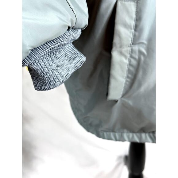 Vintage Men's Sherpa Lined Coach Jacket 80s 90s Gray Large Tall - Picture 6 of 14